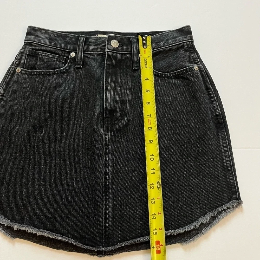 Madewell Black Jean Mini Skirt Size 25 - Picture 2 of 7